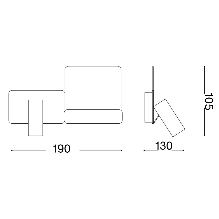 Ideal Lux - LED Zidna svjetiljka KOMODO LED/4,5W/230V USB CRI 90 crna