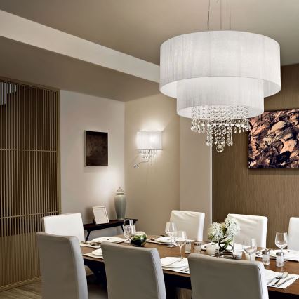 Ideal Lux - LED kristalna zidna svjetiljka OPERA 2xE14/40W/230V + LED/1W bijela