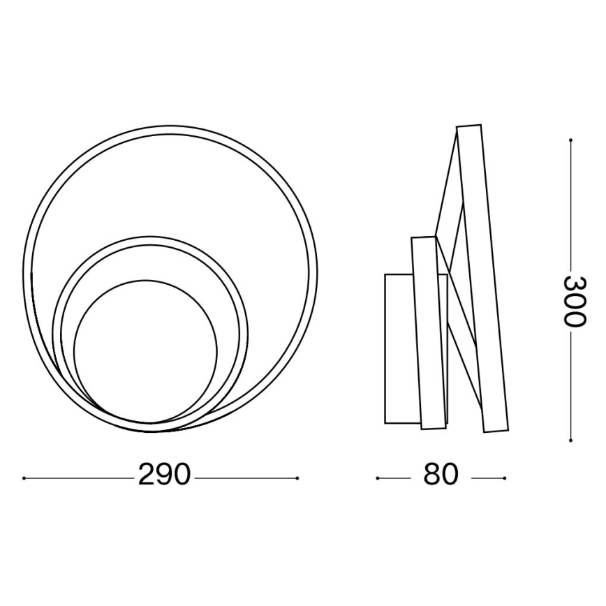 Ideal Lux - LED prigušivo zidno svjetlo OZ LED/28W/230V CRI 90 zlatna