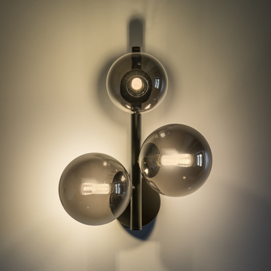Ideal Lux - LED zidno svjetlo PERLAGE 3xG9/3W/230V crna/dimljeno staklo