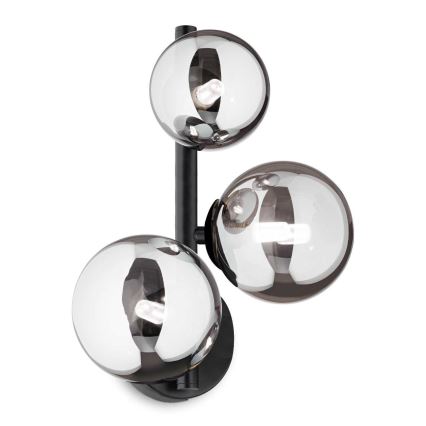 Ideal Lux - LED Zidna svjetiljka PERLAGE 3xG9/3W/230V crna/dimna