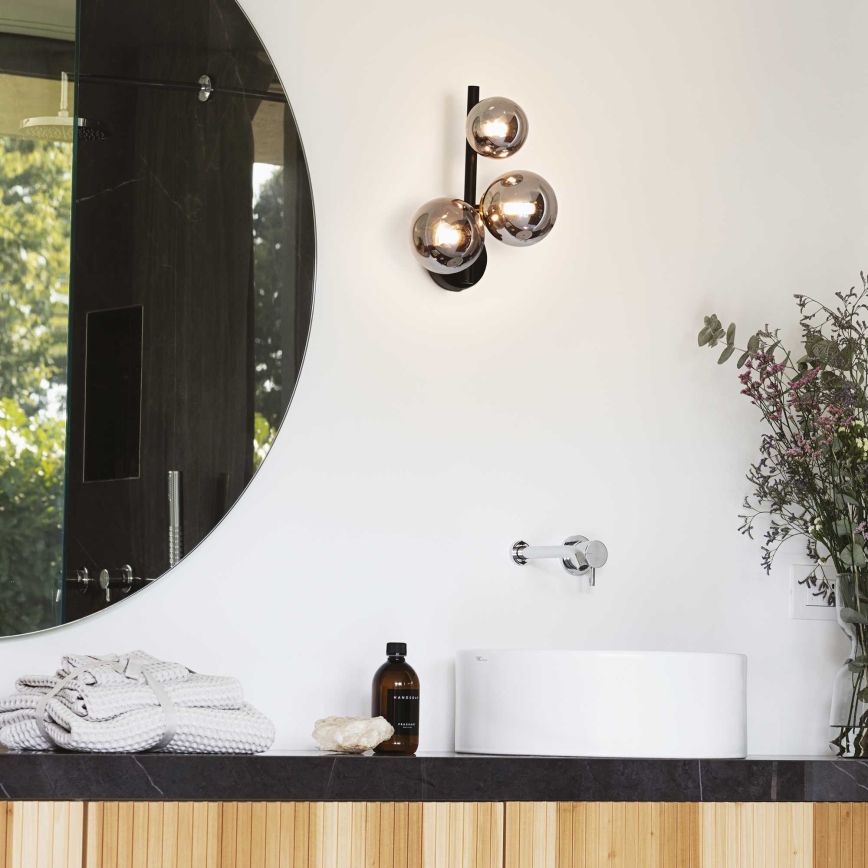 Ideal Lux - LED Zidna svjetiljka PERLAGE 3xG9/3W/230V crna/dimna