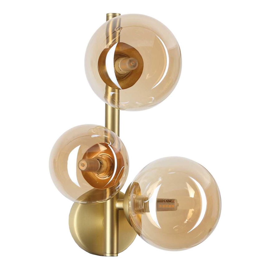 Ideal Lux - LED Zidna svjetiljka PERLAGE 3xG9/3W/230V zlatna/dimna