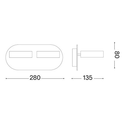 Ideal Lux - LED zidna točkasta svjetiljka OBY 2xLED/6W/230V CRI 90 bijela