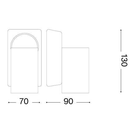 Ideal Lux - LED zidno reflektorsko svjetlo RUDY 1xGU10/7W/230V CRI 90 crno