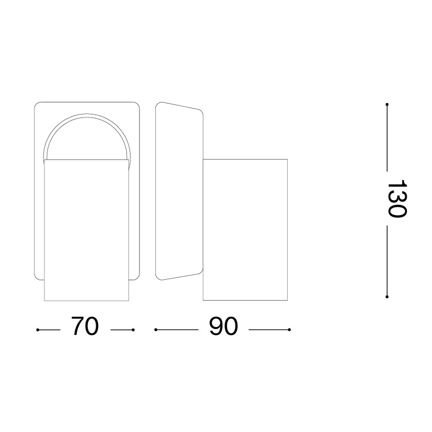 Ideal Lux - LED zidno reflektorsko svjetlo RUDY 1xGU10/7W/230V CRI 90 crno