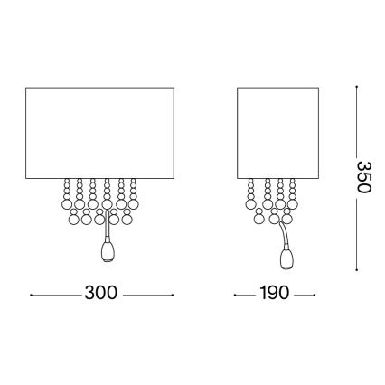 Ideal Lux - LED zidna svjetiljka 2xE14/40W/230V + LED/1W