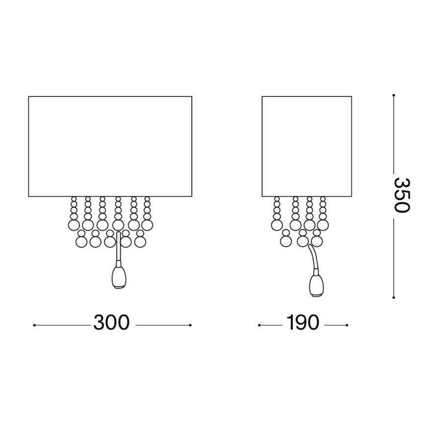 Ideal Lux - LED zidna svjetiljka 2xE14/40W/230V + LED/1W