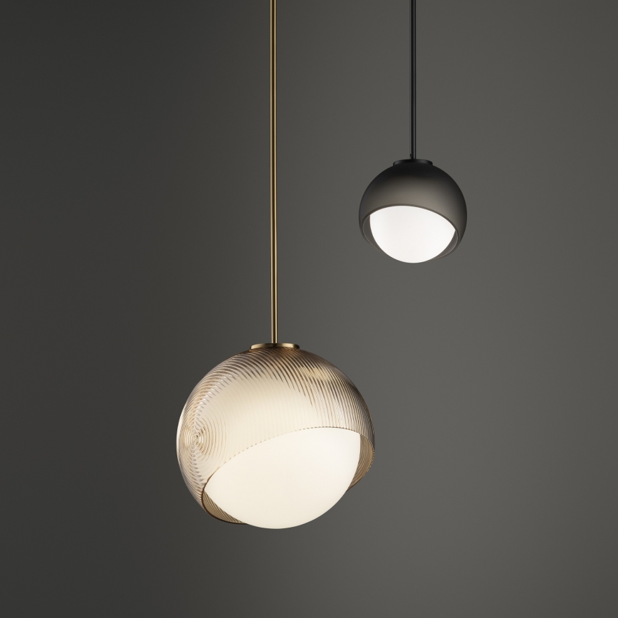 Ideal Lux - Luster na sajli BLOOM 1xE27/42W/230V pr. 30 cm zlatna/zadimljeno bež