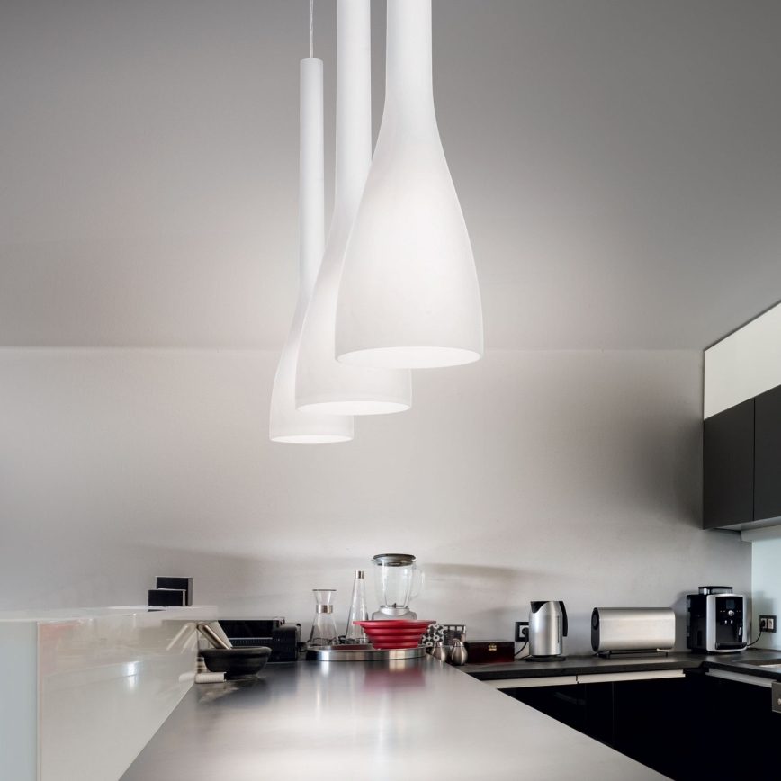 Ideal Lux - Luster na kabelu FLUT 1xE14/40W/230V promjer 10,5 cm bijela
