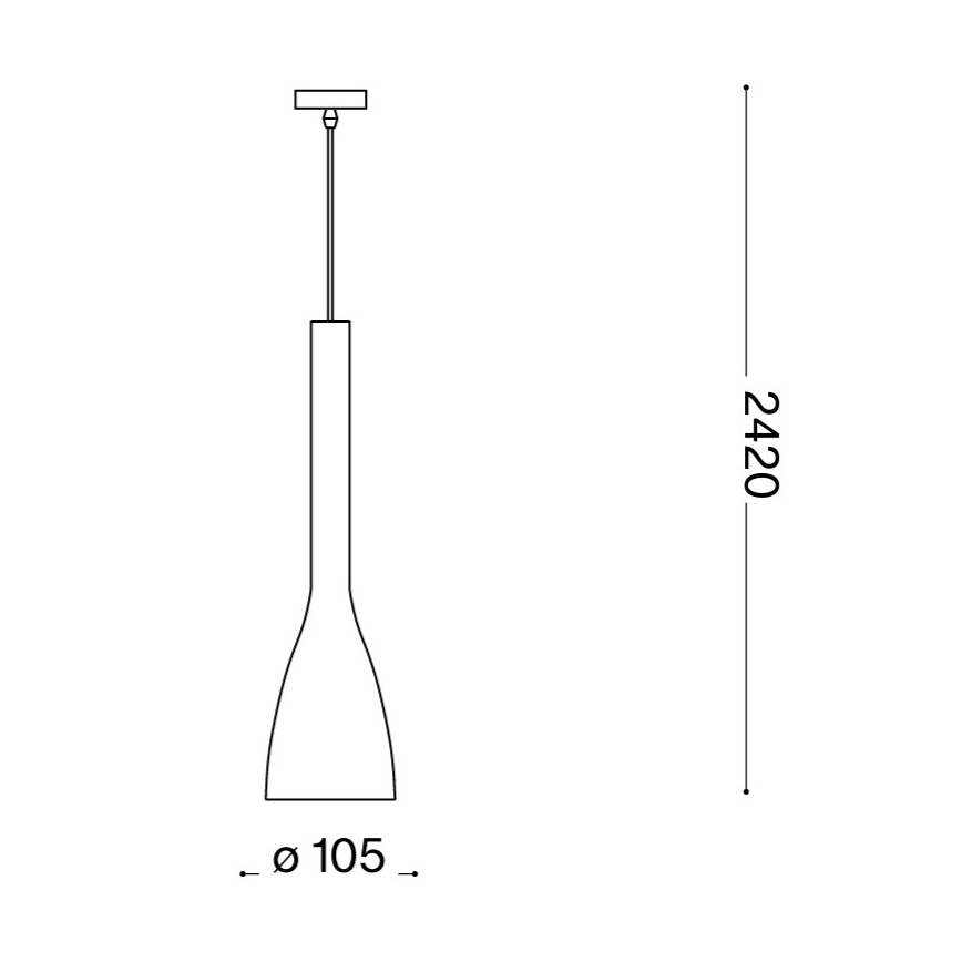 Ideal Lux - Luster na kabelu FLUT 1xE14/40W/230V promjer 10,5 cm bijela