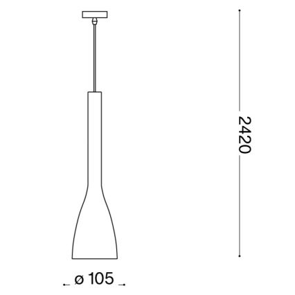 Ideal Lux - Luster na kabelu FLUT 1xE14/40W/230V Ø 10,5 cm, crni