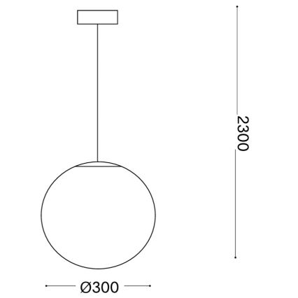 Ideal Lux - Luster na kabelu MAPA 1xE27/42W/230V Ø 30 cm bijela