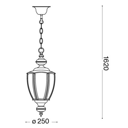Ideal Lux - Luster na lancu 1x E27/60W/230V Ø 25 cm sjajni krom