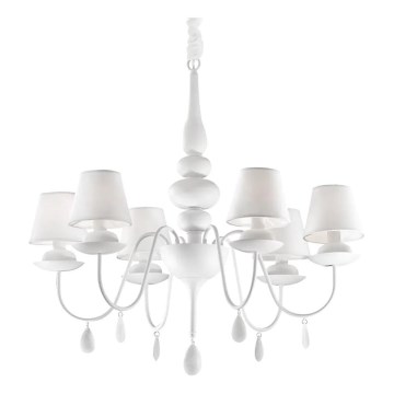 Ideal Lux - Luster na lancu BLANCHE 6xE14/40W/230V pr. 75 cm bijela