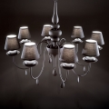 Ideal Lux - Luster na lancu BLANCHE 8xE14/40W/230V pr. 92 cm crna
