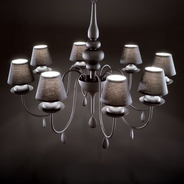 Ideal Lux - Luster na lancu BLANCHE 8xE14/40W/230V pr. 92 cm crna