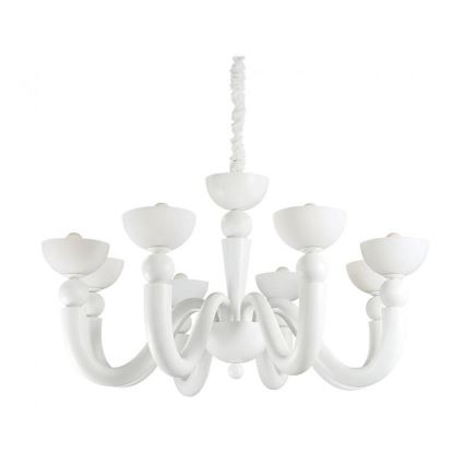 Ideal Lux - Luster na lancu BON BON 8xE14/28W/230V Ø 95,5 cm bijela