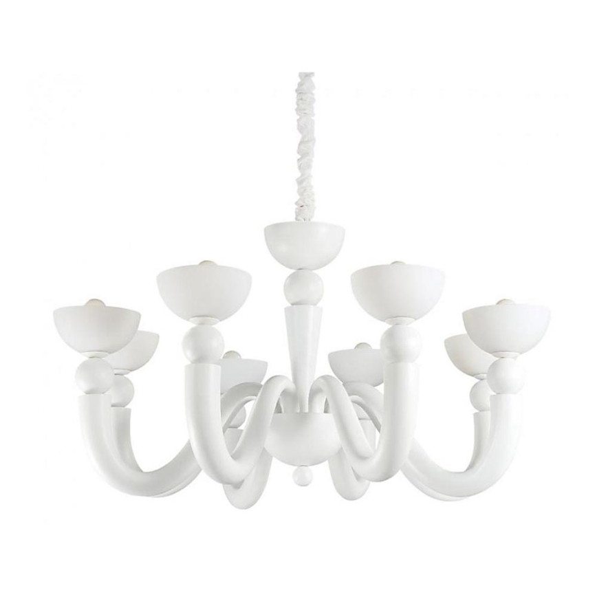Ideal Lux - Luster na lancu BON BON 8xE14/28W/230V Ø 95,5 cm bijela