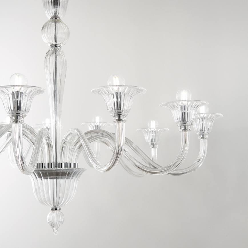 Ideal Lux - Luster na lancu BRIGITTA 12xE14/40W/230V pr. 120 cm prozirna