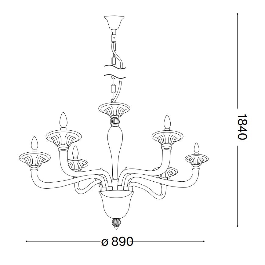 Ideal Lux - Luster na lancu BRIGITTA 8xE14/40W/230V pr. 89 cm mesing
