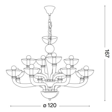 Ideal Lux - Luster na lancu CASANOVA 16xE14/40W/230V pr. 120 cm bijela
