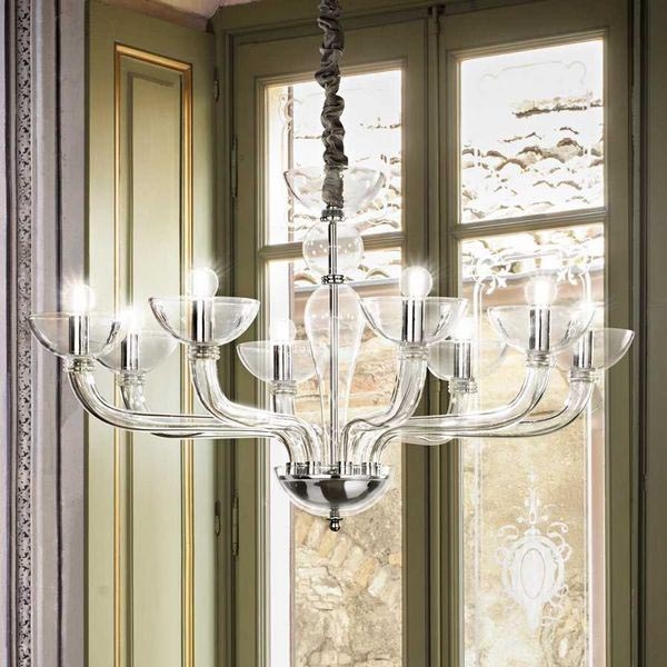 Ideal Lux - Luster na lancu CASANOVA 8xE14/40W/230V pr. 88 cm prozirna