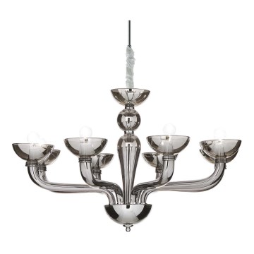 Ideal Lux - Luster na lancu CASANOVA 8xE14/40W/230V pr. 88 cm siva
