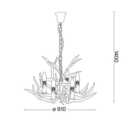 Ideal Lux - Luster na lancu CHALET 8xE14/40W/230V