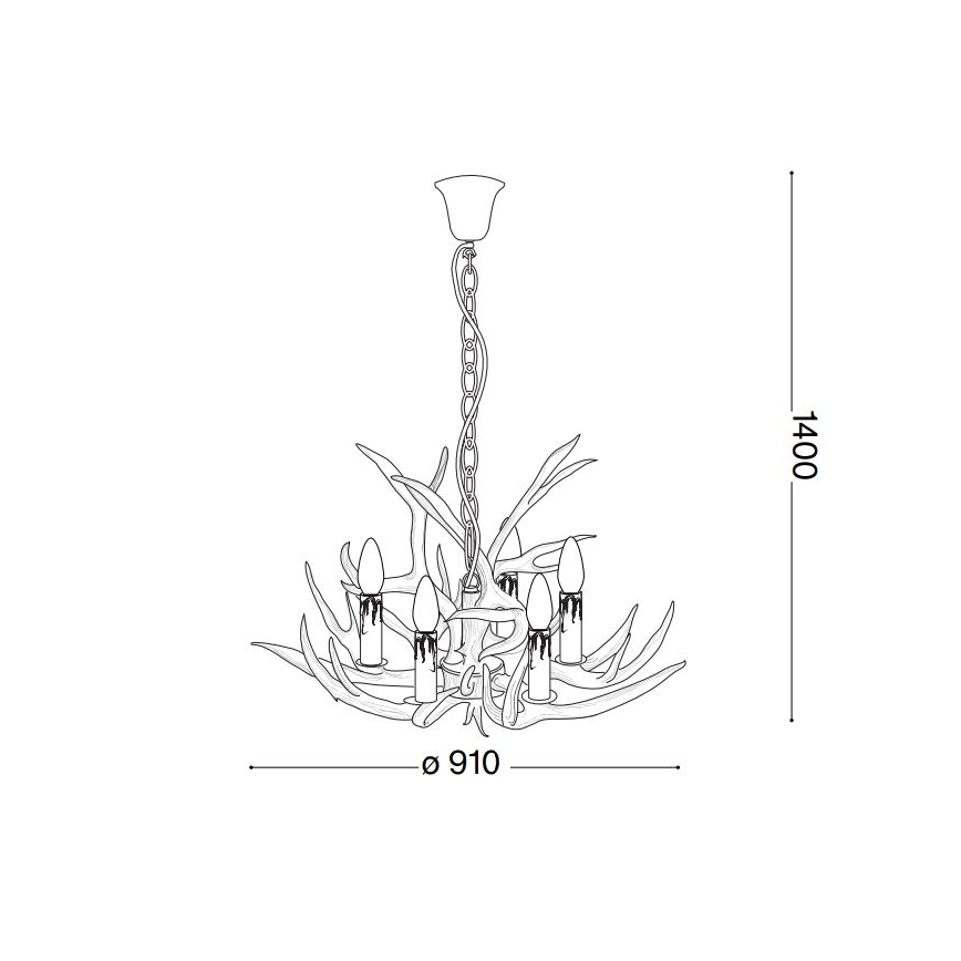 Ideal Lux - Luster na lancu CHALET 8xE14/40W/230V