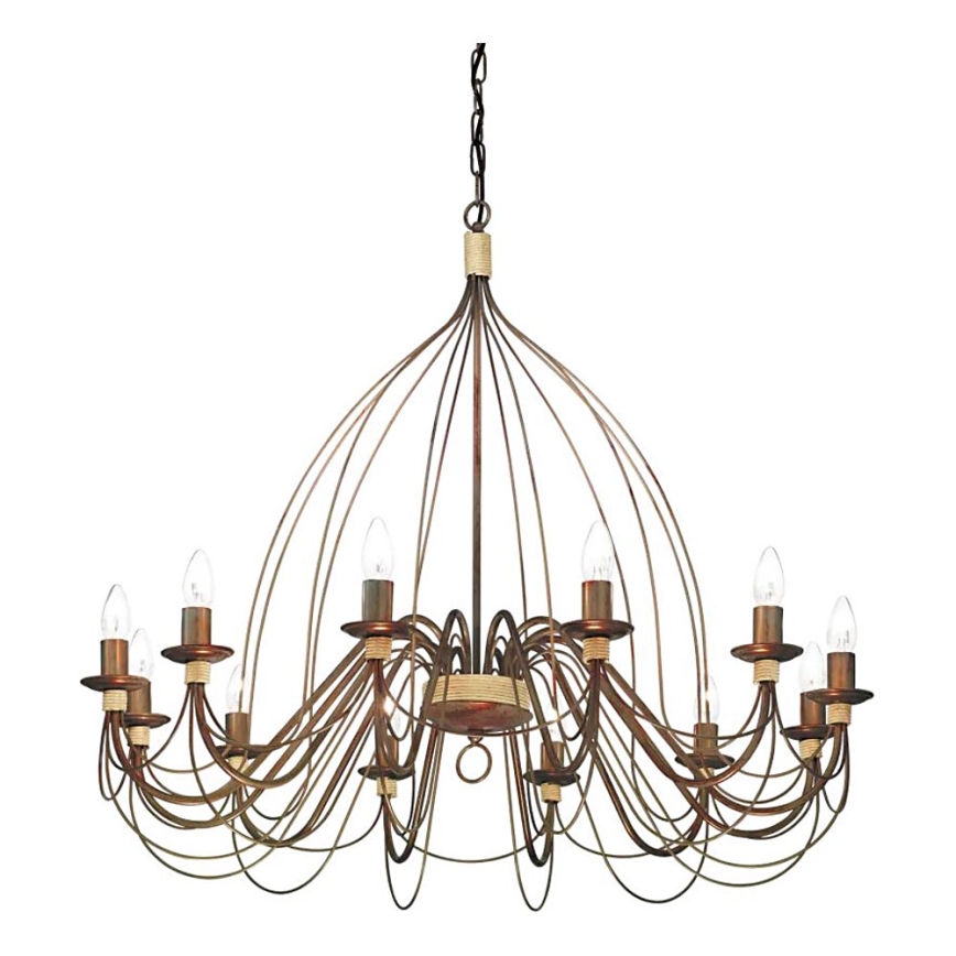 Ideal Lux - Luster na lancu CORTE 12xE14/40W/230V pr. 95 cm bakar