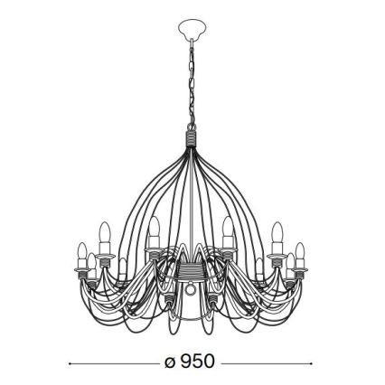Ideal Lux - Luster na lancu CORTE 12xE14/40W/230V pr. 95 cm bakar