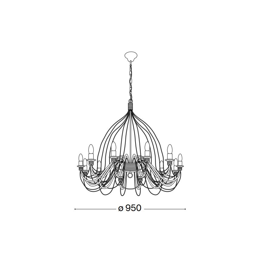 Ideal Lux - Luster na lancu CORTE 12xE14/40W/230V pr. 95 cm bakar