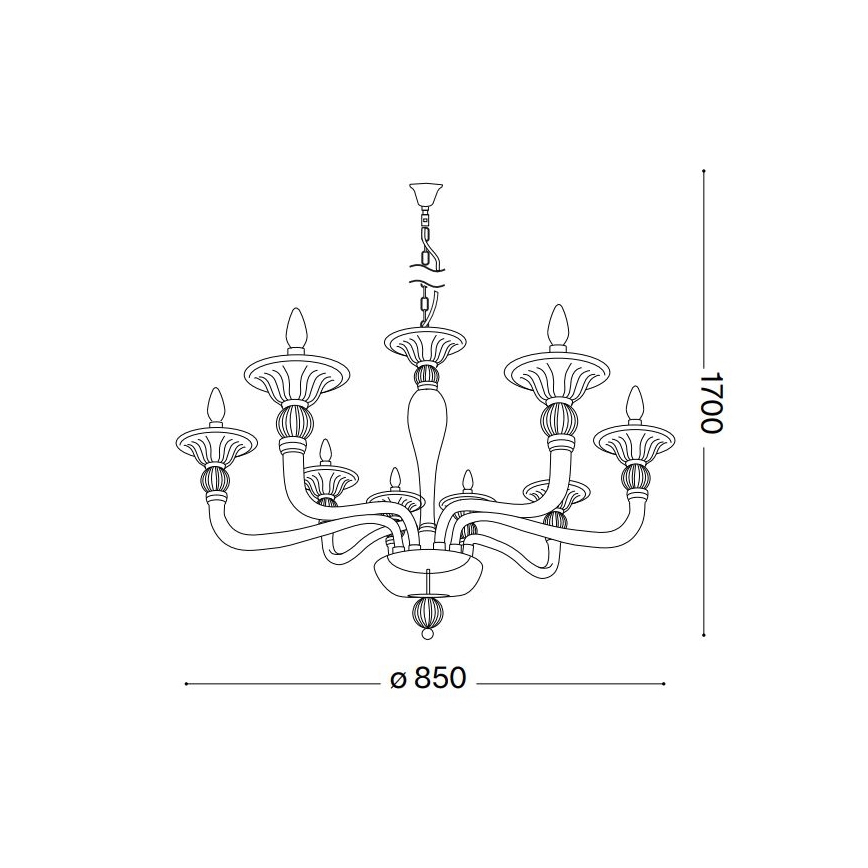 Ideal Lux - Luster na lancu DANIELI 8xE14/40W/230V pr. 85 cm mesing