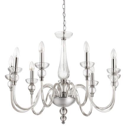 Ideal Lux - Luster na lancu DOGE 9xE14/40W/230V pr. 75 cm sjajni krom