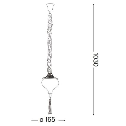 Ideal Lux - Luster na lancu HAREM 1xE27/42W/230V pr. 16,5 cm mesing