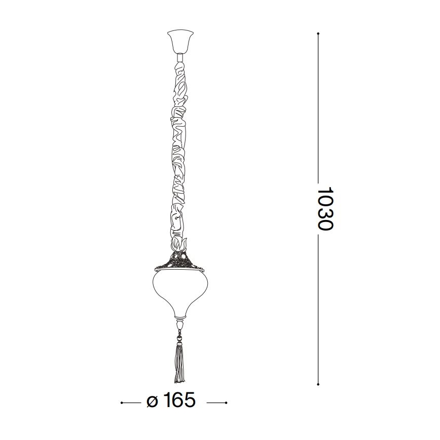 Ideal Lux - Luster na lancu HAREM 1xE27/42W/230V pr. 16,5 cm mesing