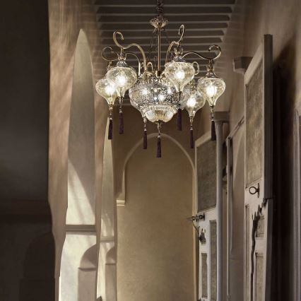 Ideal Lux - Luster na lancu HAREM 9xE27/60W/230V pr. 75 cm mesing