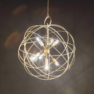Ideal Lux - Luster na lancu KONSE 7xE27/60W/230V Ø 80 cm zlatna