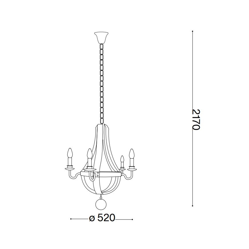 Ideal Lux - Luster na lancu MILLENNIUM 5xE14/40W/230V pr. 52 cm breza/smeđa
