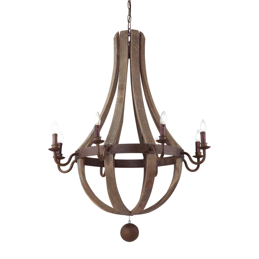 Ideal Lux - Luster na lancu MILLENNIUM 8xE14/40W/230V pr. 92 cm breza/smeđa