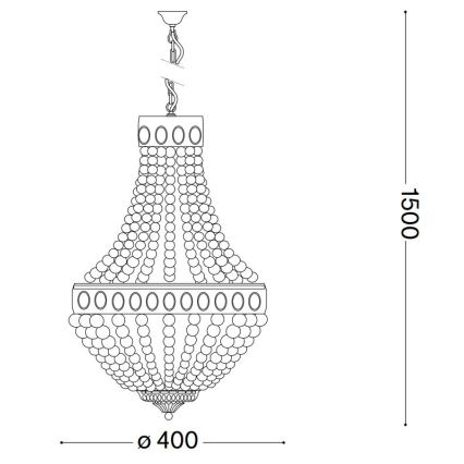 Ideal Lux - Luster na lancu MONET 5xE14/40W/230V pr. 40 cm konoplja/bijela