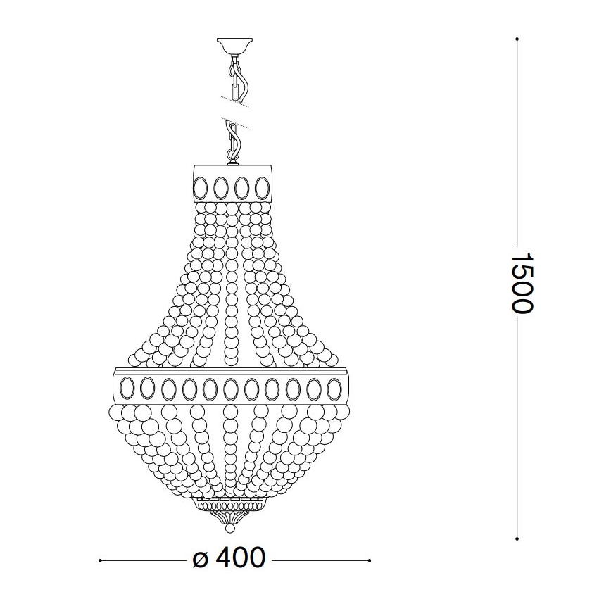 Ideal Lux - Luster na lancu MONET 5xE14/40W/230V pr. 40 cm konoplja/bijela