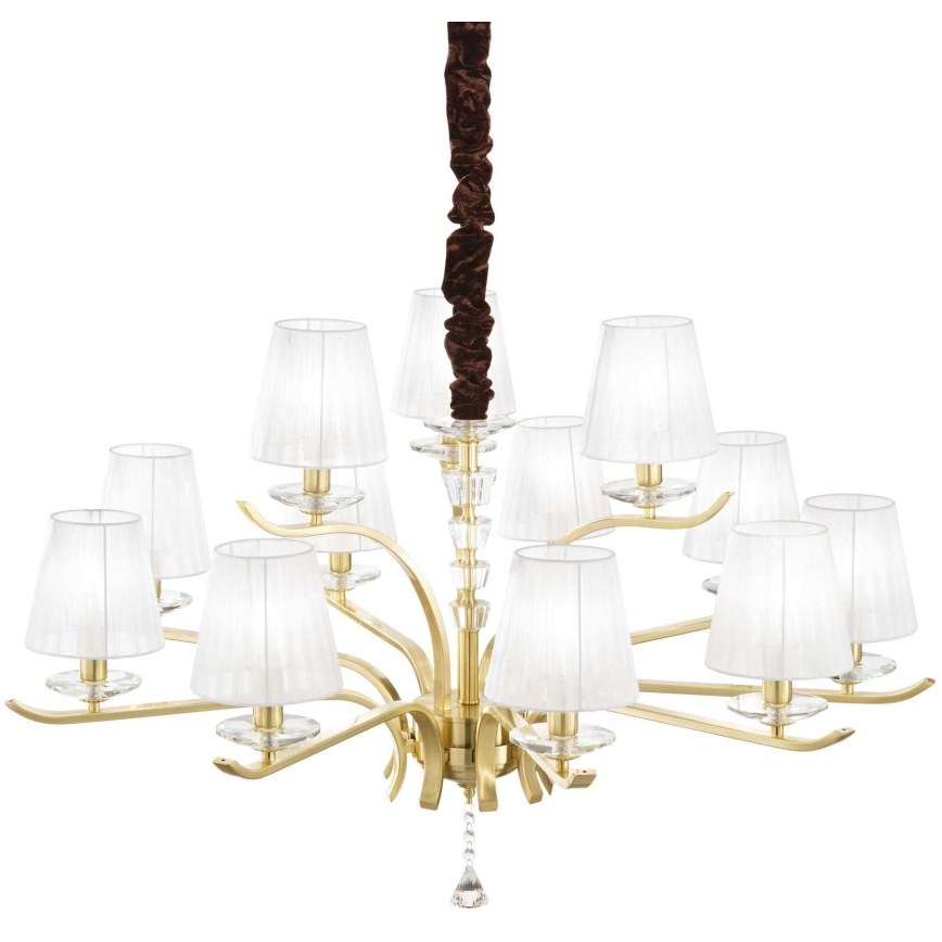 Ideal Lux - Kristalni luster na lancu PEGASO 12xE14/28W/230V pr. 102 cm zlatna