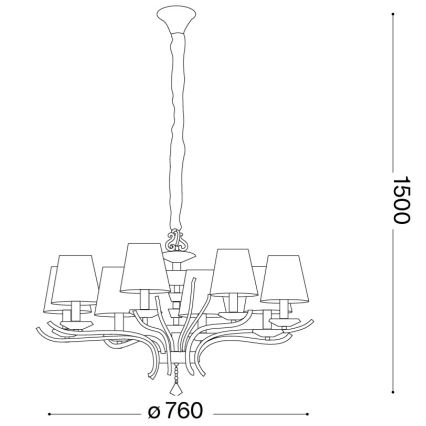 Ideal Lux - Kristalni luster na lancu PEGASO 8xE14/28W/230V pr. 76 cm sjajni krom