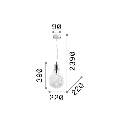 Ideal Lux - Luster na sajli 1xE27/60W/230V pr. 22 cm