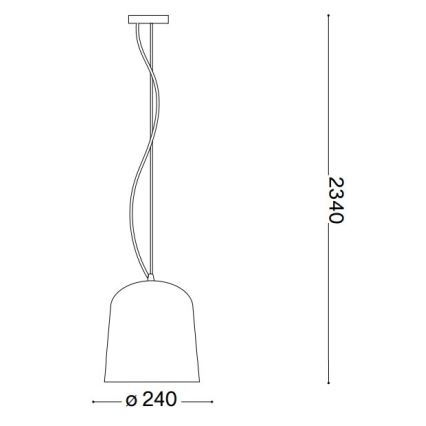 Ideal Lux - Luster na sajli BISTRO 1xE27/60W/230V pr. 24 cm dimna