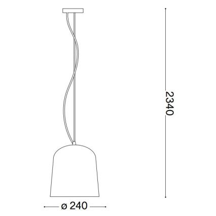 Ideal Lux - Luster na sajli BISTRO 1xE27/60W/230V pr. 24 cm prozirna
