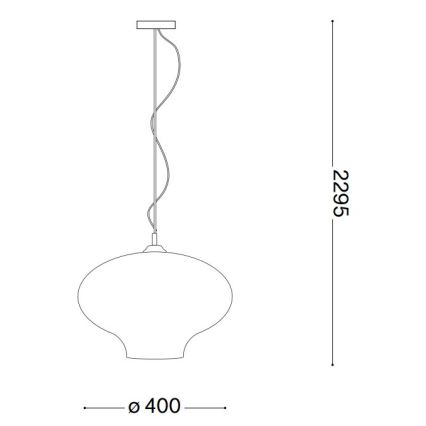 Ideal Lux - Luster na sajli BISTRO 1xE27/60W/230V pr. 40 cm prozirna