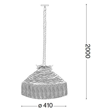 Ideal Lux - Luster na sajli CANAPA 1xE27/15W/230V pr. 41 cm smeđa